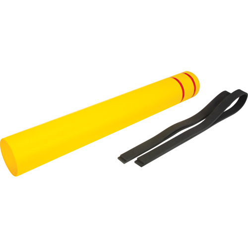 Capuchon en poly&eacute;thyl&egrave;ne pour borne de protection, 6-5/8" dia. x 52" l, Rouge/Jaune Mukwa Safety Services