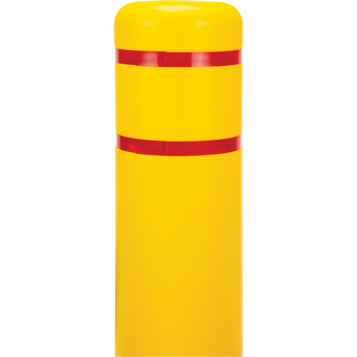 Capuchon en poly&eacute;thyl&egrave;ne pour borne de protection, 6-5/8" dia. x 52" l, Rouge/Jaune Mukwa Safety Services