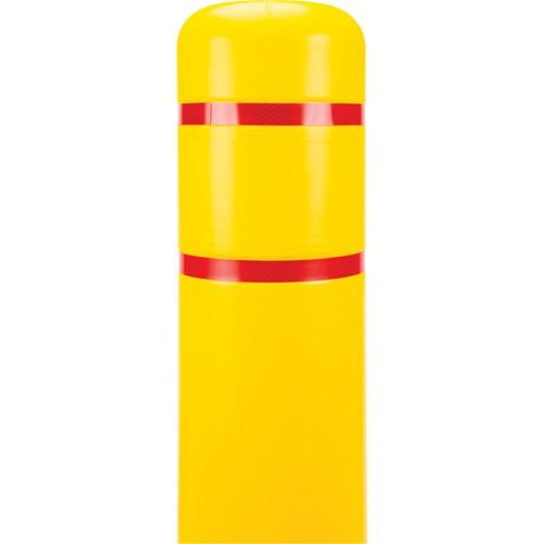 Capuchon en poly&eacute;thyl&egrave;ne pour borne de protection, 6-5/8" dia. x 60" l, Rouge/Jaune Mukwa Safety Services