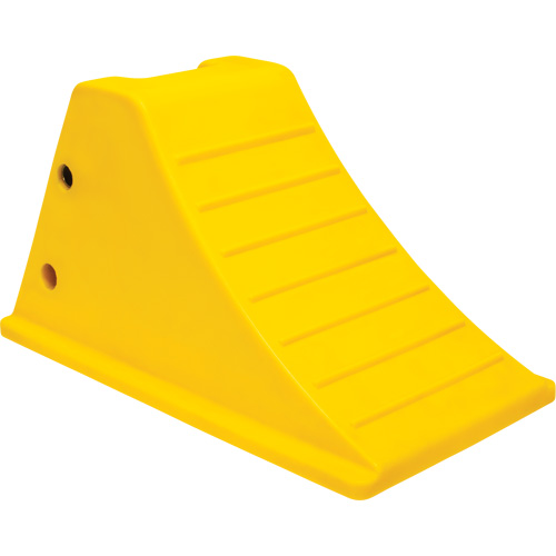 Cales de roue avec surface antid&eacute;rapante en aluminium, Polyur&eacute;thane, Jaune s&eacute;curit&eacute; OSHA, 11-1/4" la x 21" p x 12-1/4" h Mukwa Safety Services