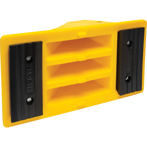 Wheel Chocks with Rubber Tread, Polyurethane, Yellow, 11-1/4" W x 21" D x 12-1/4" H Mukwa Safety Services
