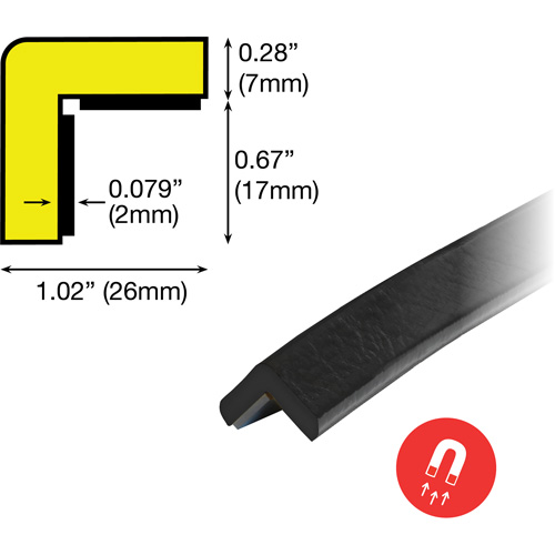Magnetic E Profile Magnetic 1M Corner Protection Bumper Guard Mukwa Safety Services