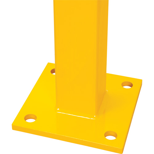 End Post for Light-Duty Guard Rails, Steel, 42" H, Safety Yellow Mukwa Safety Services
