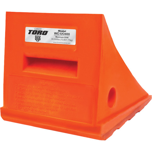 15 Ton General Purpose Wheel Chock, Urethane, Orange Mukwa Safety Services