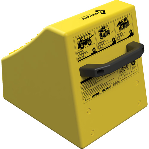 Checkers Safety Heavy-Duty Ultra Class Mining Wheel Chock without Bracket, HDPE, Yellow, 14-1/2" W x 17-1/2" D x 16" H Mukwa Safety Services