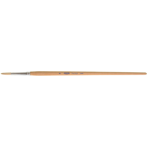 Pure White Bristle Round Marking Paint Brush, 7/32" Brush Width, White China, Wood Handle Mukwa Safety Services