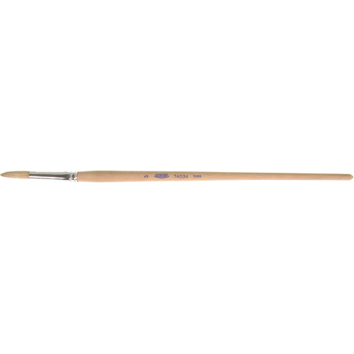 Pure White Bristle Round Marking Paint Brush, 1/4" Brush Width, White China, Wood Handle Mukwa Safety Services