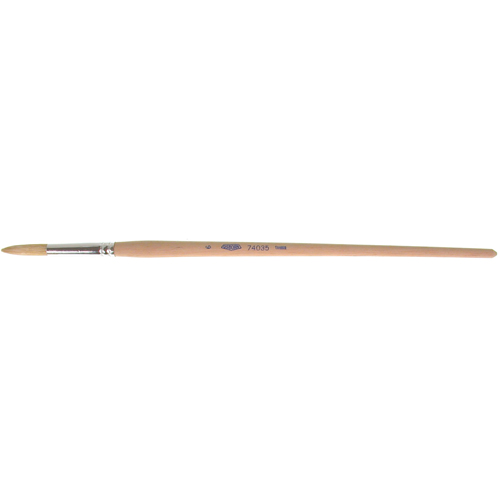 Pure White Bristle Round Marking Paint Brush, 9/32" Brush Width, White China, Wood Handle Mukwa Safety Services