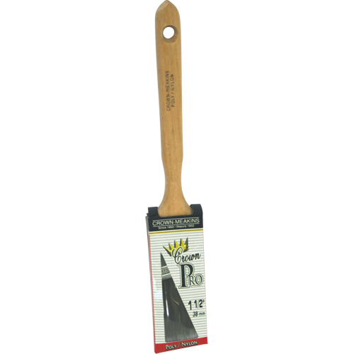 Angular Pro Paint Brush, Poly/Nylon, Wood Handle, 1-1/2" Width Mukwa Safety Services