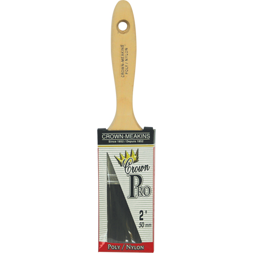 Straight Pro Paint Brush, Poly/Nylon, Wood Handle, 2" Width Mukwa Safety Services