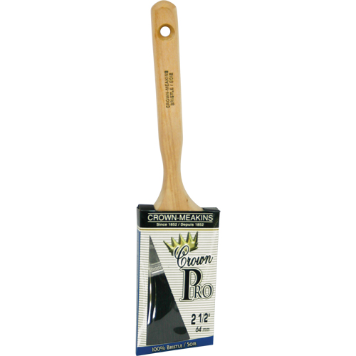 Crown Pro Straight Paint Brush, Bristle, Wood Handle, 2-1/2" Width Mukwa Safety Services