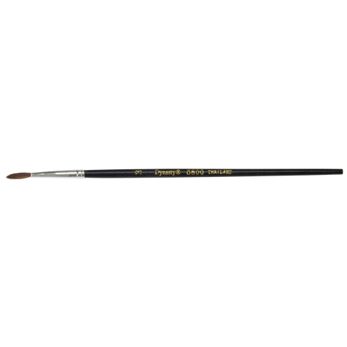Black Pointed Bristle Artist Brush, 2.1 mm Brush Width, Camel Hair, Wood Handle Mukwa Safety Services