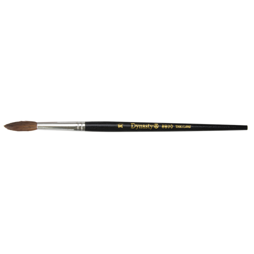 Pinceau pointu &agrave; soies noires pour artiste, Largeur de la brosse de 5,7 mm, Soie de chameau, Manche &agrave; Bois Mukwa Safety Services