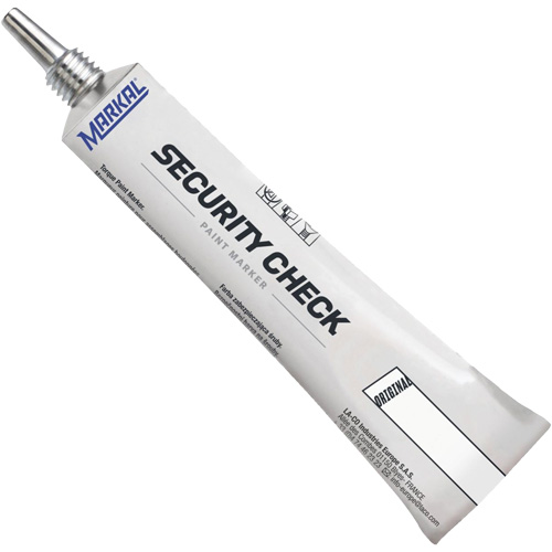 Security Check Paint Marker, 1.7 oz., Tube, White Mukwa Safety Services