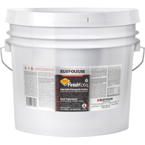 Concrete Saver&reg; FinishKote 80 High Solids Polyaspartic Floor Coating Part A, Pail, Clear/Tint Base Mukwa Safety Services