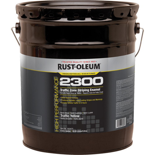 High-Performance 2300 System Traffic Zone Striping Paint, Yellow, 5 gal., Pail Mukwa Safety Services