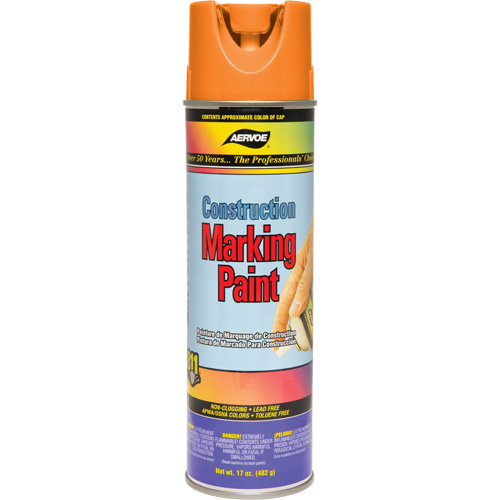 Peinture de marquage de construction, 17 oz, Canette a&eacute;rosol Mukwa Safety Services