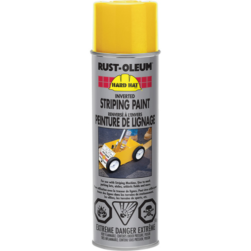 Inverted Striping Paint Spray, Yellow, Aerosol Can Mukwa Safety Services