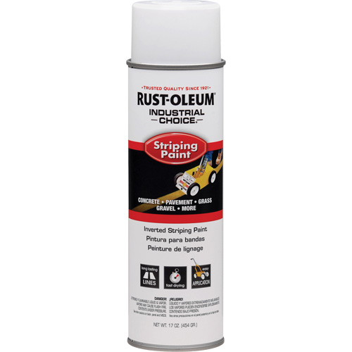 Peinture de traçage en a&eacute;rosol syst&egrave;me S1600 Industrial Choice applicable en position invers&eacute;e, Blanc, 18 oz, Canette a&eacute;rosol Mukwa Safety Services