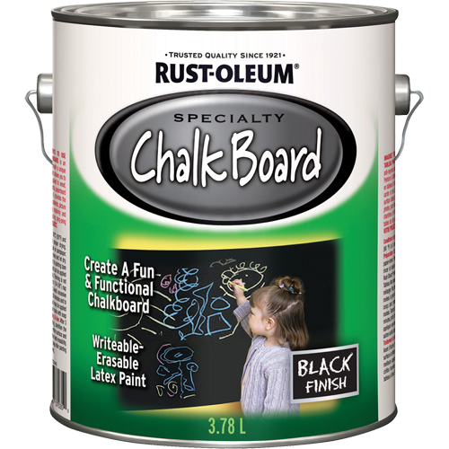 Specialty Chalk Board Paint, 3.78 L, Gallon, Black Mukwa Safety Services