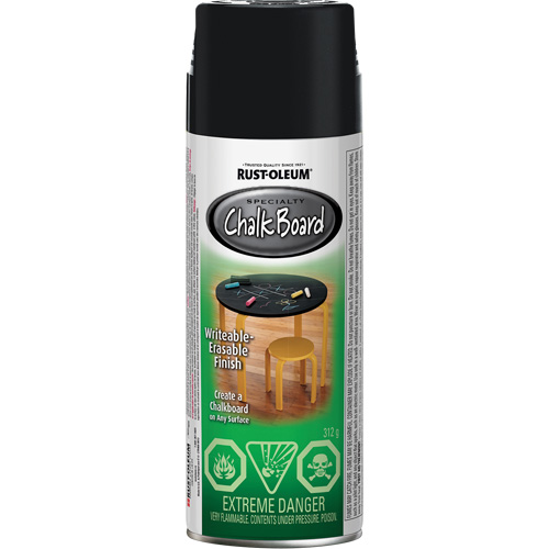 Specialty Chalk Board Paint, Aerosol Can, Black Mukwa Safety Services