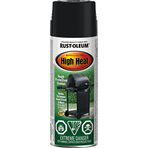Specialty High Heat Enamel Spray Paint, Aerosol Can, Black Mukwa Safety Services