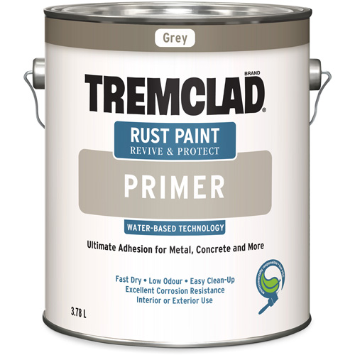 Tremclad&reg; Water-Based Rust Paint Primer, 3.78 L, Gallon, Grey Mukwa Safety Services