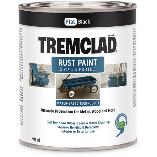 Tremclad&reg; Water-Based Rust Paint, 946 ml, Can, Black Mukwa Safety Services