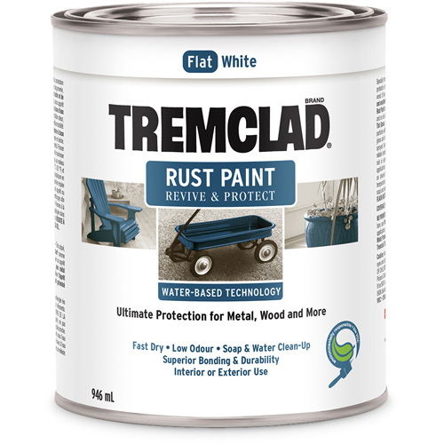 Tremclad&reg; Water-Based Rust Paint, 946 ml, Can, White Mukwa Safety Services