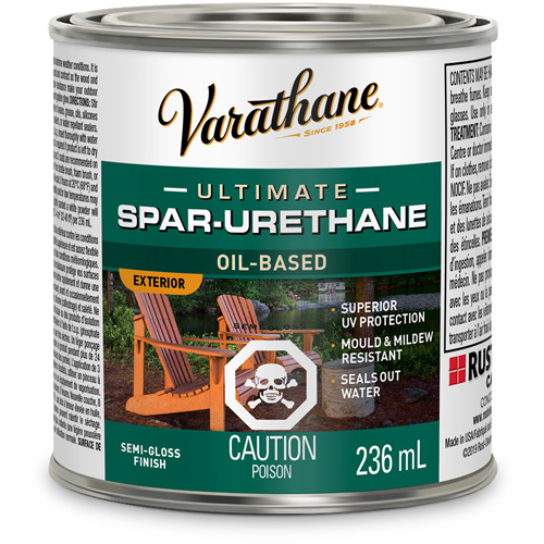 Varathane&reg; Diamond Outdoor Wood Finish, 236 ml, Clear, Semi-Gloss Mukwa Safety Services