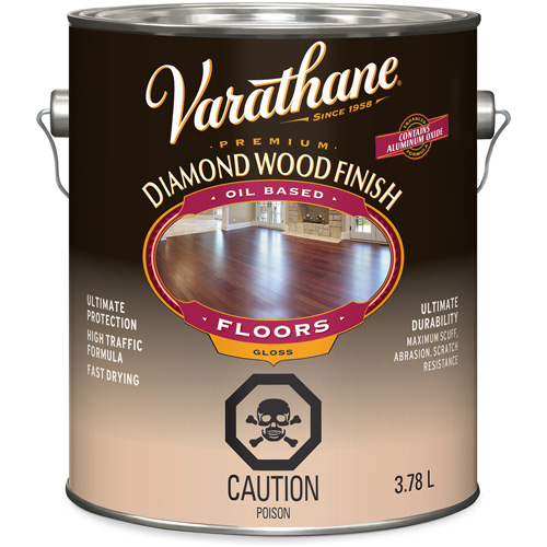 Varathane&reg; Diamond Wood Finish Floors Coating, 3.78 L, Clear, Gloss Mukwa Safety Services
