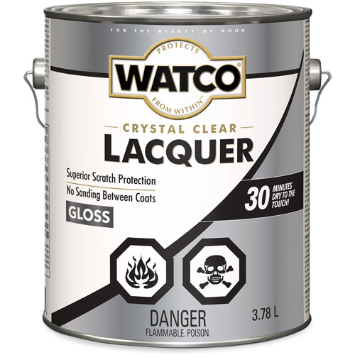 Watco&reg; Lacquer Wood Finish, 3.78 L, Clear, Gloss Mukwa Safety Services