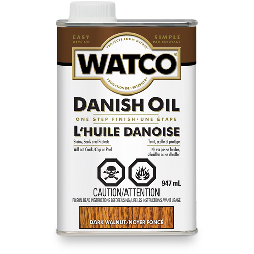 Watco&reg; Danish Oil, 947 ml, Dark Walnut, Transparent Mukwa Safety Services