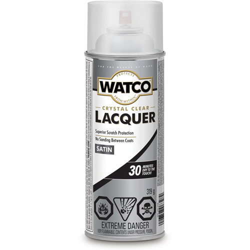 Watco&reg; Lacquer Wood Finish, 319 g, Clear, Satin Mukwa Safety Services