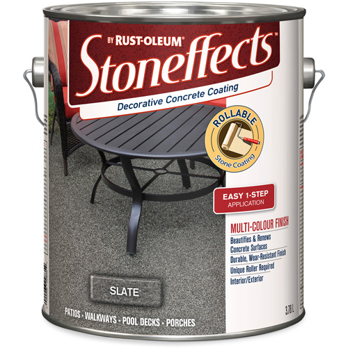 Stoneffects Decorative Concrete Coating, 3.4 L, Solvent-Based, Textured, Grey Mukwa Safety Services