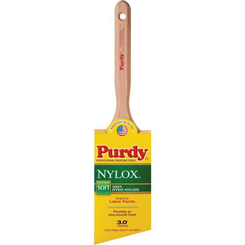 Nylox Glide Paint Brush, Nylon, Wood Handle, 3" Width Mukwa Safety Services
