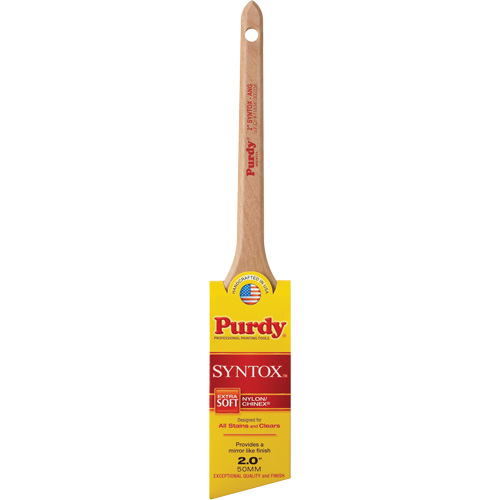Pinceau &agrave; angle Syntox, Synth&eacute;tique, Manche Bois, Largeur de 2" Mukwa Safety Services