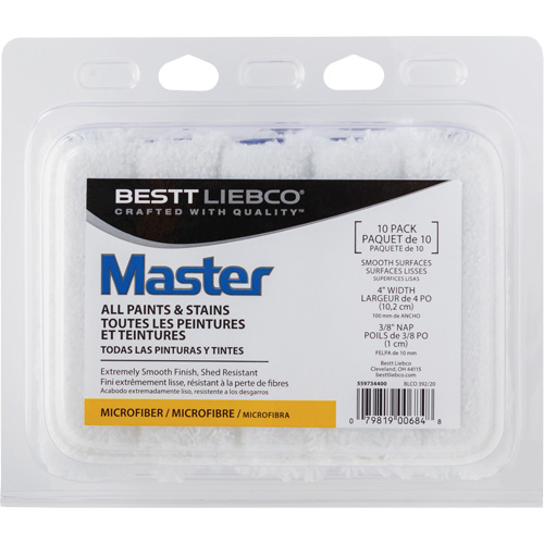 Master Microfiber Roller Cover, 10 mm (3/8") Nap, 101.6 mm (4") L Mukwa Safety Services