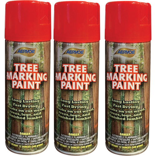 Peinture fluorescente pour marquer les arbres Aervoe 690, Rouge fluorescent, 16 oz Mukwa Safety Services