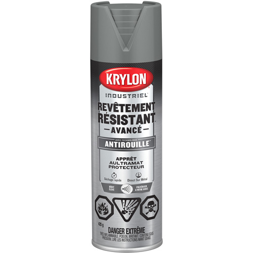 Tough Coat&reg; Advanced Paint with Rust Barrier Technology, Grey Primer, Ultra-Flat, 425 g, Aerosol Can Mukwa Safety Services