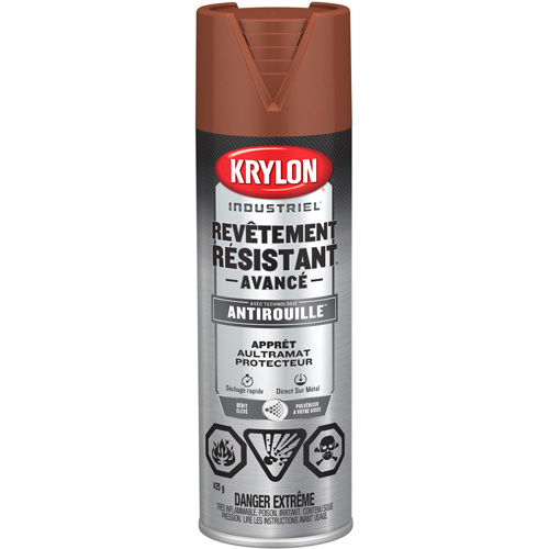 Tough Coat&reg; Advanced Paint with Rust Barrier Technology, Red Oxide Primer, Ultra-Flat, 425 g, Aerosol Can Mukwa Safety Services