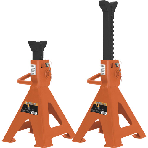 872B Jack Stands, Locking Handle/Ratchet, 12 Ton(s) Capacity, 19-1/4" - 28-1/3" H Mukwa Safety Services