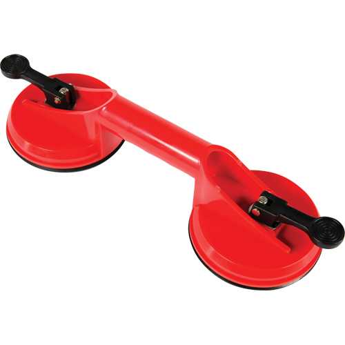 Manually Operated Hand Vacuum Cups - Double Handcup, 66 lbs. Capacity, 4-5/8", Lever, 13" Handle Length Mukwa Safety Services