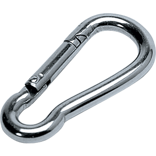Stainless Steel Snap Hook, 200 lbs. (0.1 tons) Working Load Limit, 1/8" Size, 1/4" Eye Mukwa Safety Services