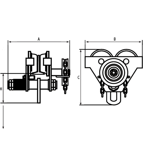 Chariots ajustables, 1000 lb (0,5 tonne) Capacit&eacute;, 2-11/16" - 5-1/4" Mukwa Safety Services