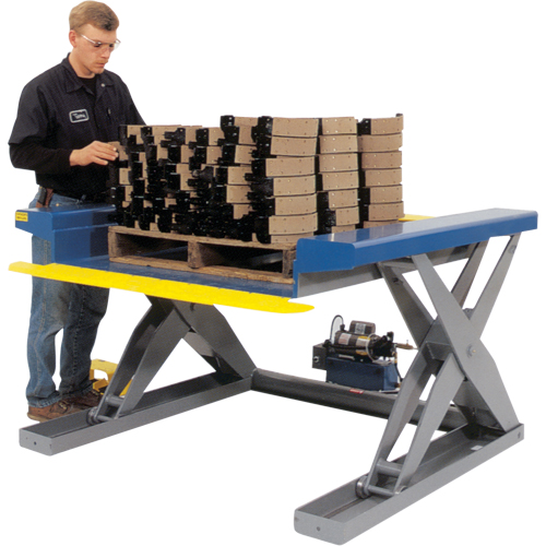 Tables &eacute;l&eacute;vatrices hydrauliques pr&egrave;s du sol, Acier, Capacit&eacute; de 2000 lb Mukwa Safety Services