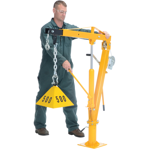 Winch Operated Truck Jib Crane, 1000 lbs. (0.5 tons) Capacity, 86-1/2" Max. Clearance Mukwa Safety Services