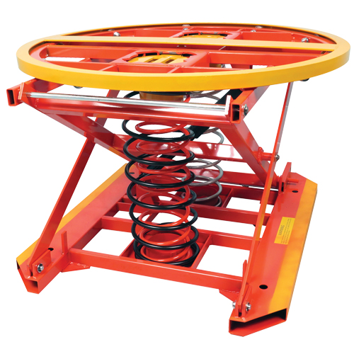 Spring Operated Pallet Positioner and Leveler, 43-1/2" L x 43-1/2" W, 4500 lbs. Cap. Mukwa Safety Services