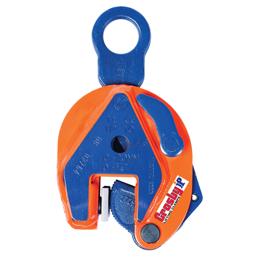 IP10 Vertical Lifting Clamp, 6000 lbs. (3 tons) Working Load Limit, 0"- 1" Jaw Opening Mukwa Safety Services