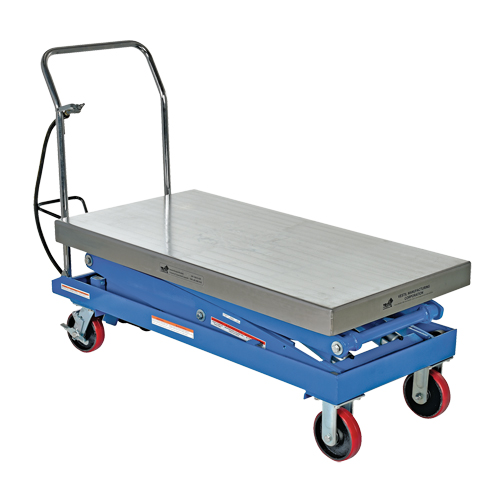 Pneumatic Hydraulic Scissor Lift Table, Steel, 47-1/4" L x 24" W, 1500 lbs. Cap. Mukwa Safety Services